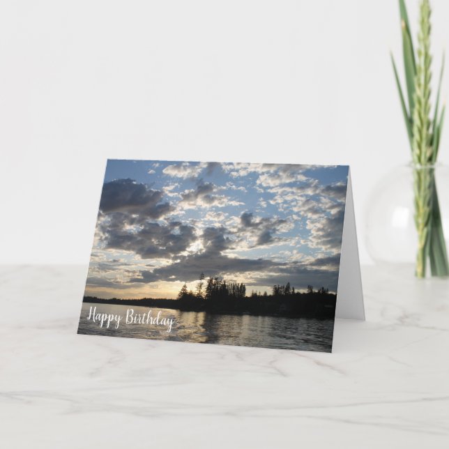 Sunset on the Lake Birthday Card (Front)