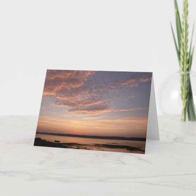 Sunset on the Marsh - Blank Greeting Card (Front)