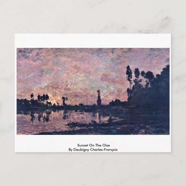 Sunset On The Oise By Daubigny Charles-François Postcard (Front)