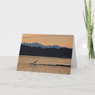Sunset on the Olympic Mountains - Frameable Art Card