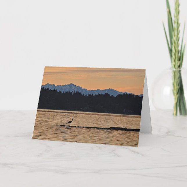 Sunset on the Olympic Mountains - Frameable Art Card (Front)
