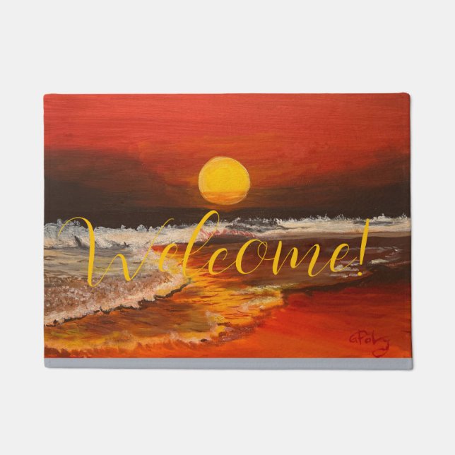 Sunset on the Pacific, by Gary Poling Doormat (Front)