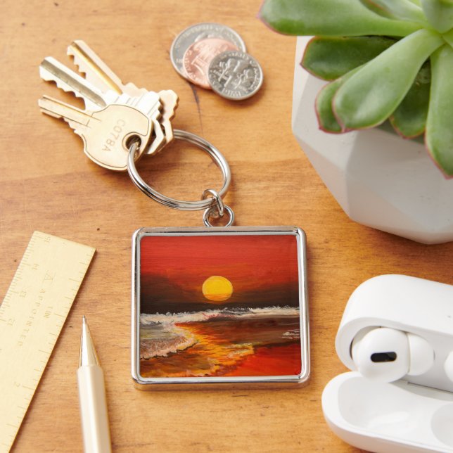 Sunset on the Pacific, by Gary Poling Keychain (Desk)