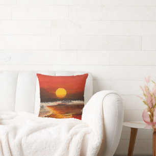 Sunset on the Pacific, by Gary Poling Throw Pillow