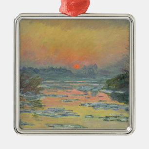 Sunset on the River Seine in Winter (Claude Monet) Metal Ornament