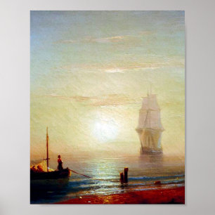 Sunset on the sea by Ivan Aivazovsky Poster