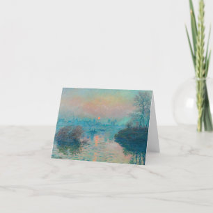 Sunset on the Seine at Lavacourt by Claude Monet Thank You Card