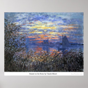 Sunset on the Seine by Claude Monet Poster