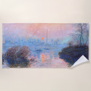 Sunset on the Seine Claude Monet Beach Towel