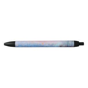 Sunset on the Seine Claude Monet   Black Ink Pen