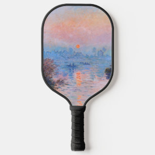 Sunset on the Seine Claude Monet Pickleball Paddle