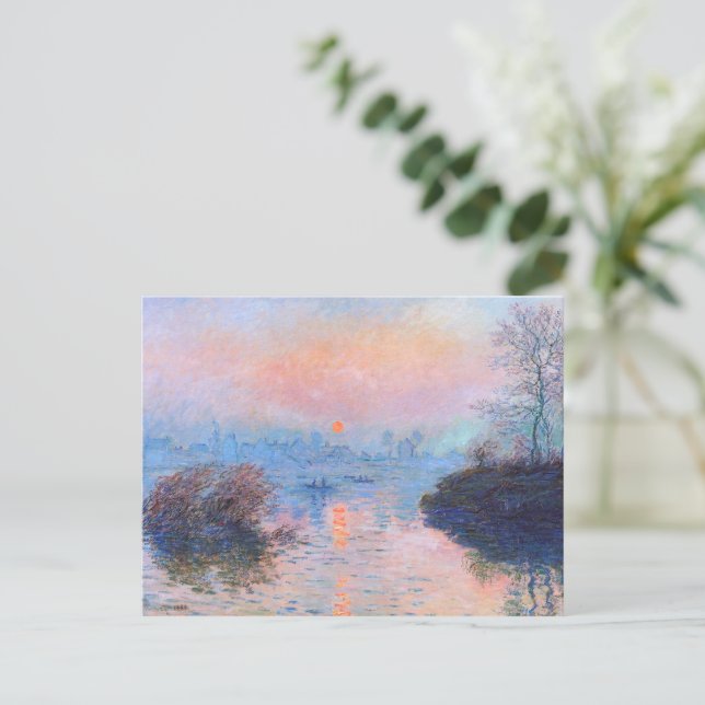 Sunset on the Seine Claude Monet   Postcard (Standing Front)