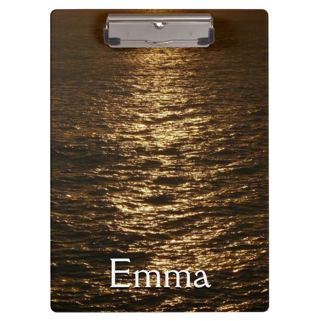 Sunset on the Water Abstract Ocean Photography Clipboard (Front)