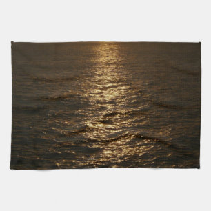 Sunset on the Water Abstract Ocean Photography Kitchen Towel