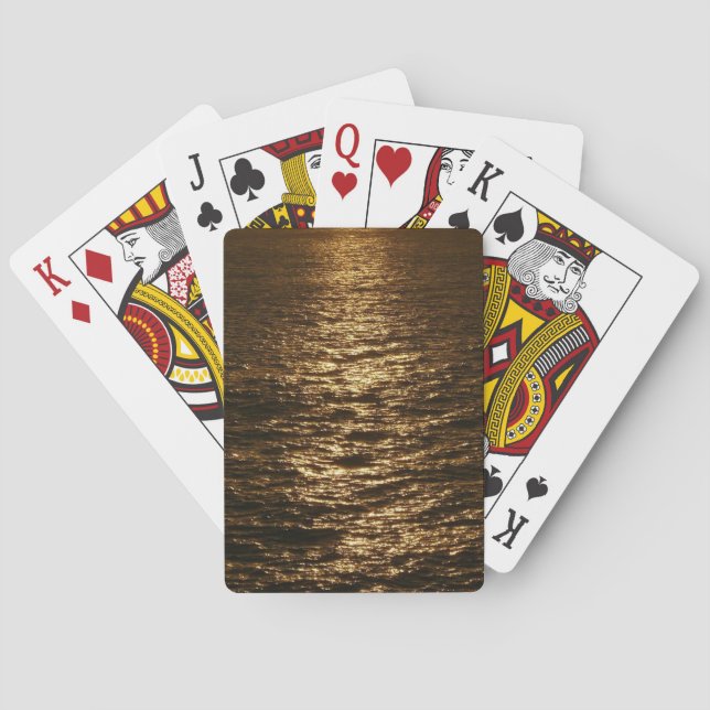 Sunset on the Water Abstract Ocean Photography Playing Cards (Back)