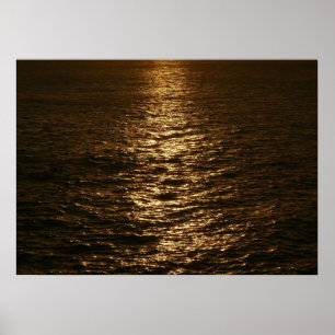Sunset on the Water Abstract Ocean Photography Poster