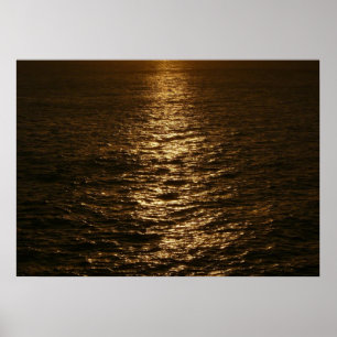 Sunset on the Water Abstract Ocean Photography Poster