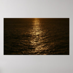 Sunset on the Water Abstract Ocean Photography Poster