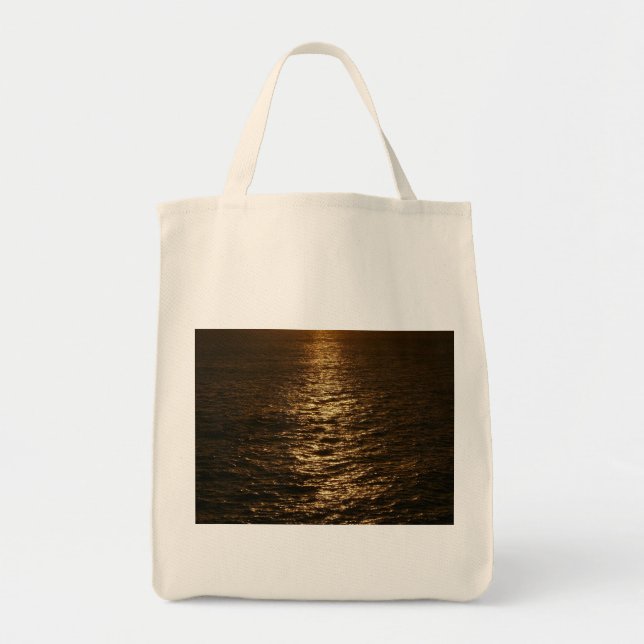 Sunset on the Water Abstract Ocean Photography Tote Bag (Front)