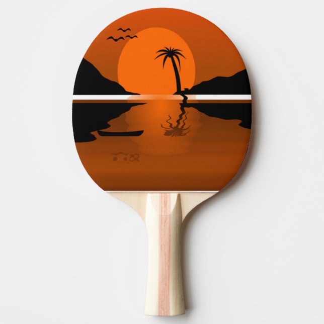 SUNSET ON THE WATER PING PONG PADDLE (Front)