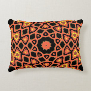SUNSET ORANGE ABSTRACT ACCENT PILLOW