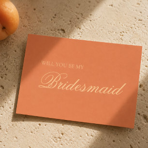 Sunset Orange and Peach Bridesmaid Proposal Card