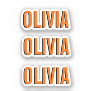 Sunset Orange Modern Name Trendy Minimalist