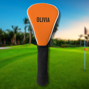 Sunset Orange Modern Name   Trendy Minimalist  Golf Head Cover