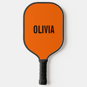 Sunset Orange Modern Name   Trendy Minimalist  Pickleball Paddle