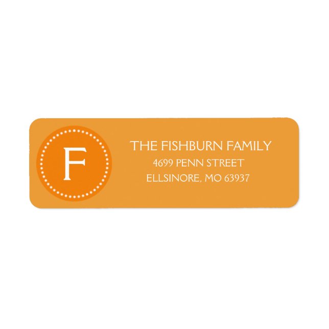 Sunset Orange Muted Monogram Custom Monogrammed (Front)
