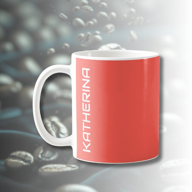 Sunset Orange Solid Colour | Classic Personalized  Coffee Mug (Creator Uploaded)
