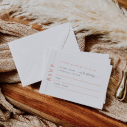 Sunset Orange White Wedding Inviter RSVP Reply Car