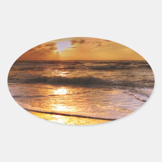 Sunset Oval Sticker