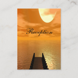 Sunset over A Dock Wedding Enclosure Card