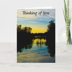 Sunset over a Lake Thinking of You Card