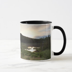 Sunset Over A Misty Pond Mug