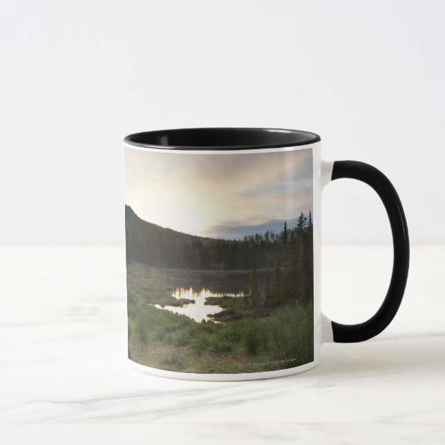 Sunset Over A Misty Pond Mug (Right)