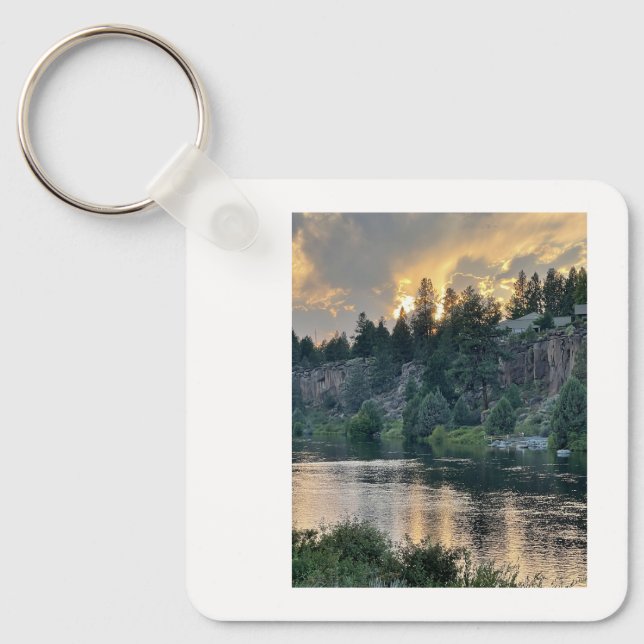 Sunset Over a River Keychain (Front)