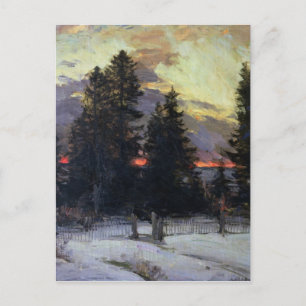 Sunset over a Winter Landscape, c.1902 Postcard