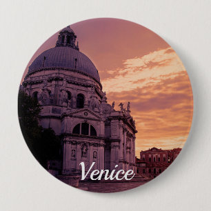 Sunset over Basilica in Venice 4 Inch Round Button