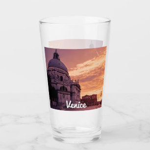 Sunset over Basilica in Venice Glass