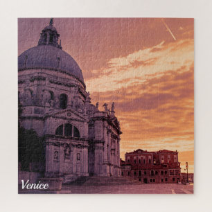 Sunset over Basilica in Venice Jigsaw Puzzle