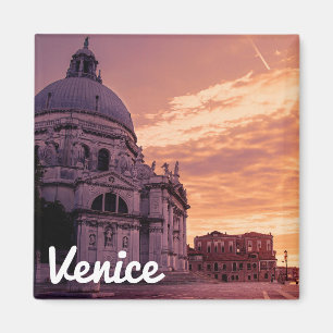Sunset over Basilica in Venice Magnet