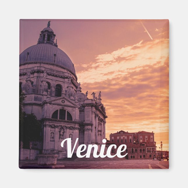 Sunset over Basilica in Venice Magnet (Front)