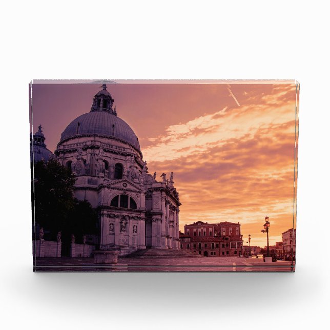Sunset over Basilica in Venice Photo Block (Front)