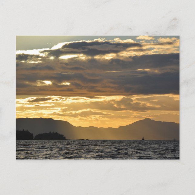 Sunset Over Bay Of Ketchikan Postcard (Front)