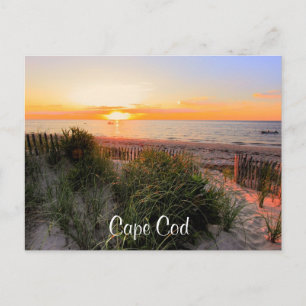 Sunset Over Beach Cape Cod MA  Post Card
