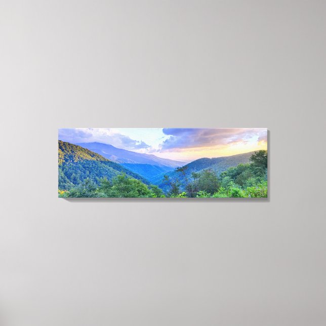 sunset over blue ridge mountains canvas print (Front)