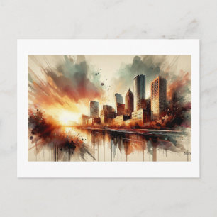 Sunset Over Boston, Postcard
