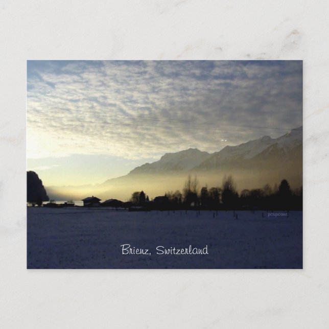sunset over Brienz' lake Postcard (Front)